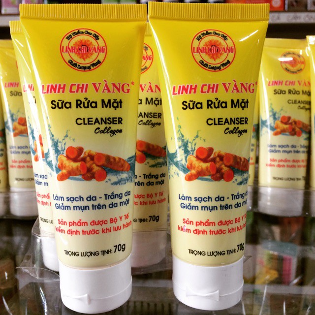 Sữa rửa mặt trắng da sạch mụn xóa thâm Linh Chi Vàng