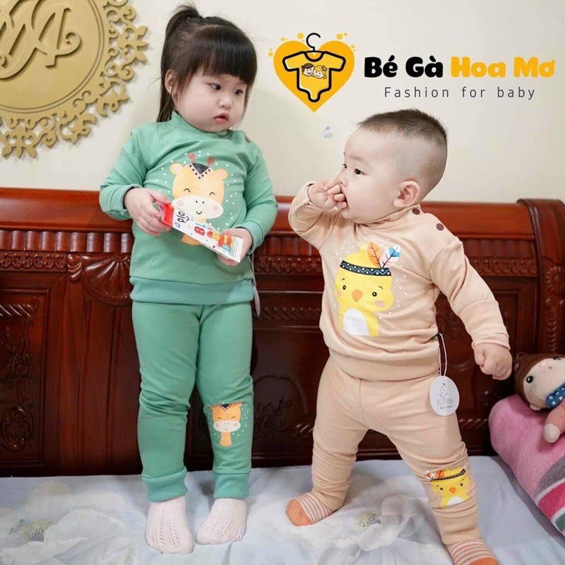 Bộ nỉ da cá dài tay xuất hàn cho bé trai/bé gái
