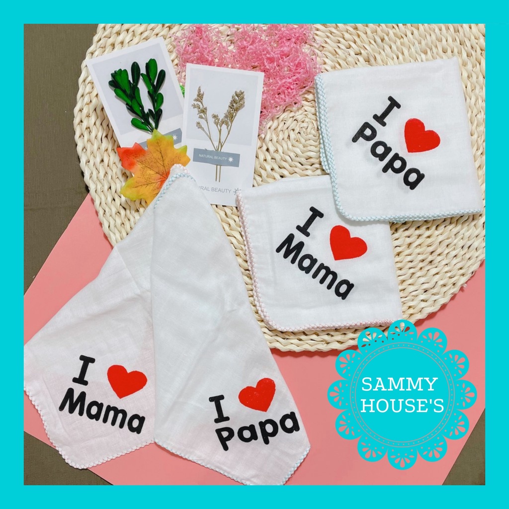Set 10 Khăn Xô Sữa Xuất Nhật I Love Papa_Mama 2 Lớp SAMMY HOUSE'S