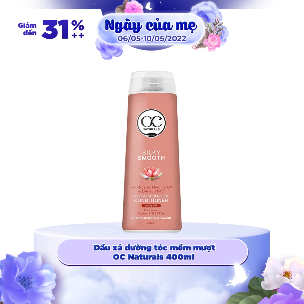 Dầu xả gốc thực vật Úc OC Naturals 400ml, chăm sóc tóc chuyên sâu, bóng mượt, mềm mượt, hư tổn