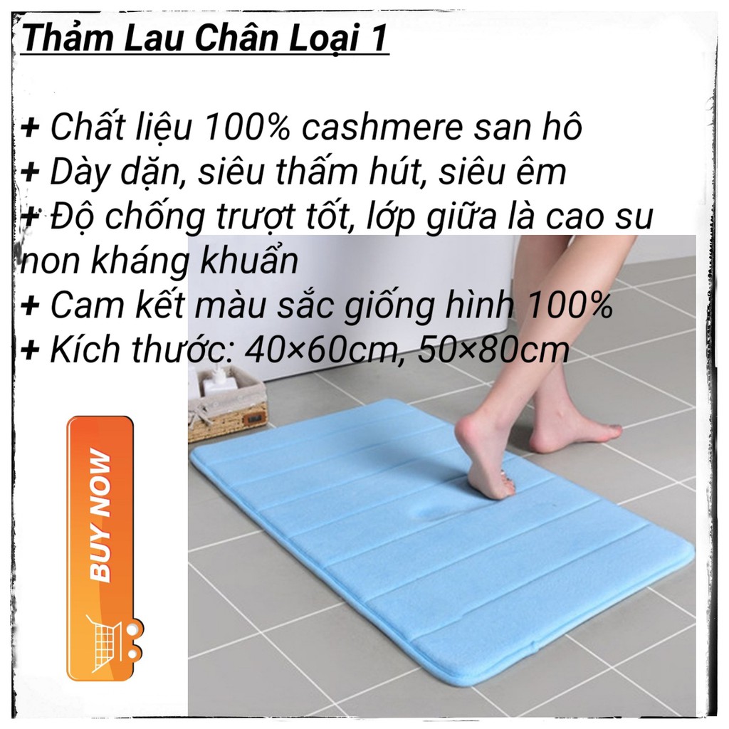 ⚡HÀNG CAO CẤP⚡Thảm Lau Chân Siêu Mềm Siêu Dày, Siêu Thấm Nước Chất Liệu Chống Trượt