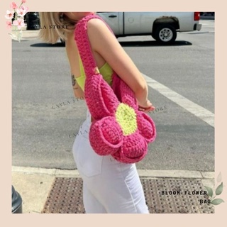 Túi len bông hoa Bloom Flower Bag nhiều màu - túi len handmade hot trend Layla Store