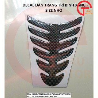 MIẾNG TEM DÁN BÌNH XĂNG HÌNH XƯƠNG CÁ MÀU ĐEN SIZE NHỎ