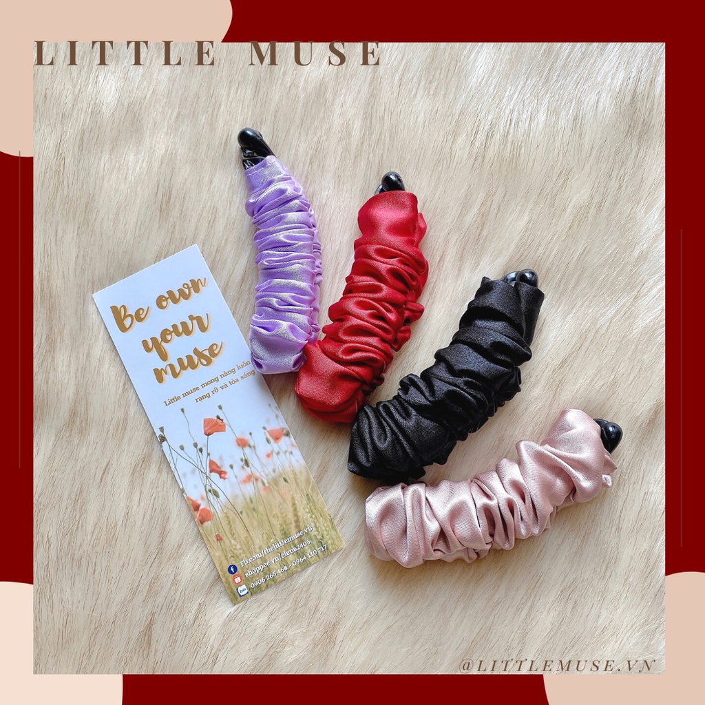 Kẹp tóc dọc vải nhún Handmade LITTLE MUSE