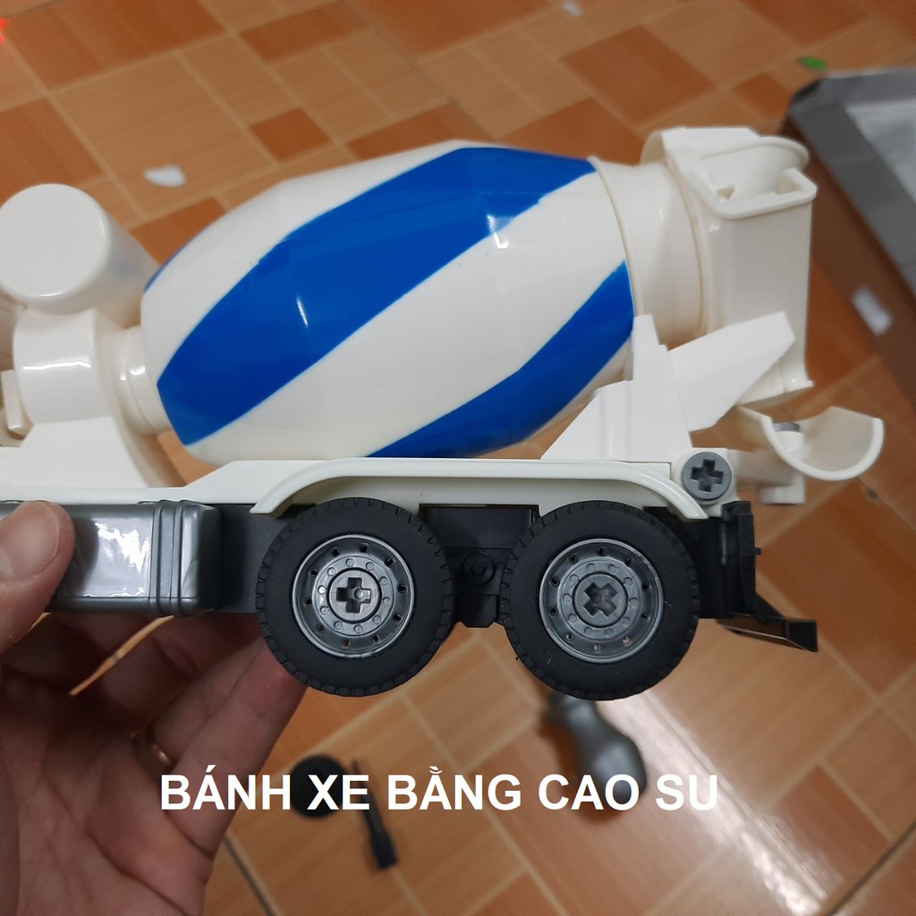 Bộ lắp ráp mô hình xe bồn chở bê tông ô tô đồ chơi trẻ em gồm 82 pcs bằng nhựa