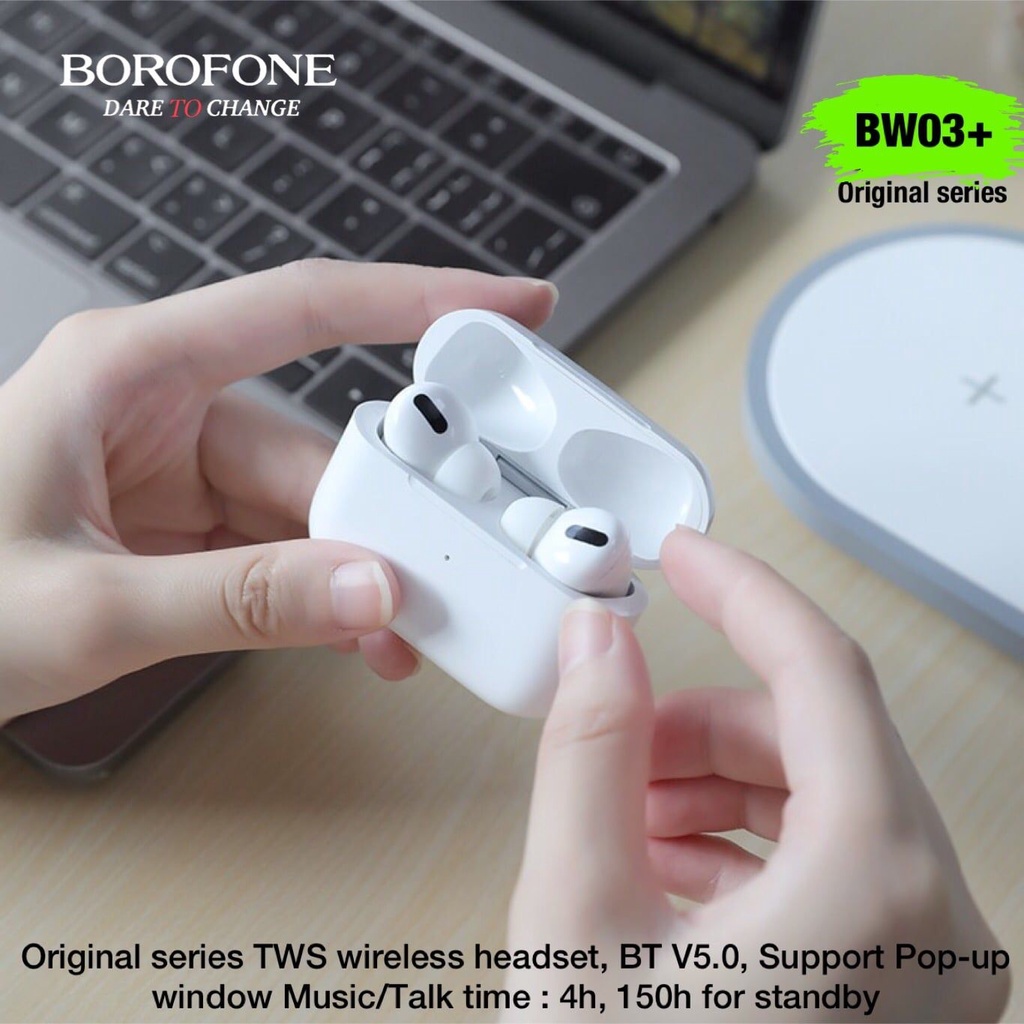Tai nghe bluetooth Borofone BW03 Plus Phiên bản airpods pro cao cấp hàng chính hãng dùng được cho iphone và android