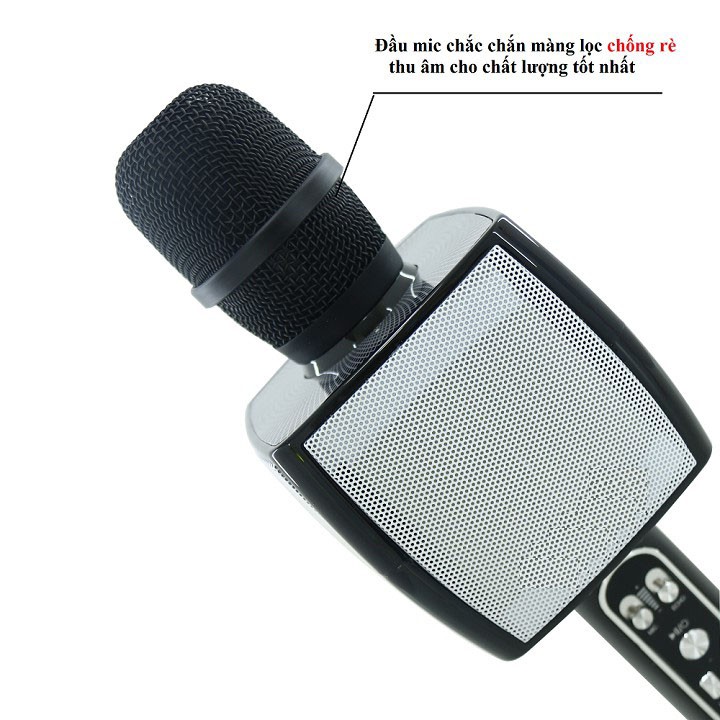 [Mã ELFLASH5 giảm 20K đơn 50K] Micro karaoke bluetooth YS-91, mic cầm tay kèm loa không dây hỗ trợ kết nối thẻ nhớ, usb