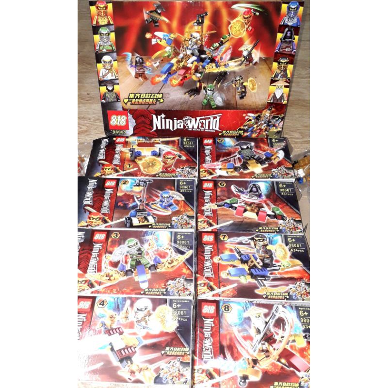 Sét 8 hộp Lắp ráp LegoNinja Rồng 3 đầu 98061 có trên 320 chi tiết bằng nhựa rất đẹp
