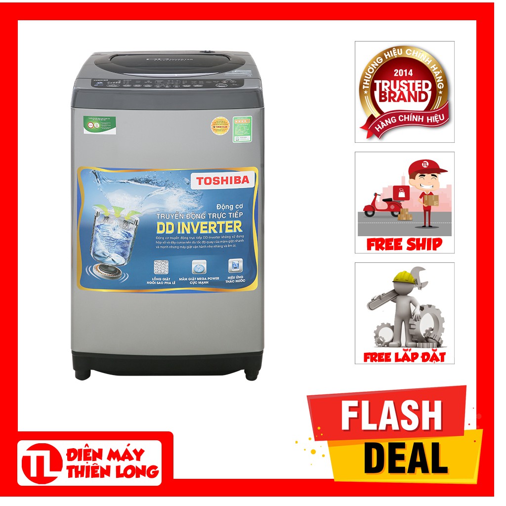 Máy giặt Toshiba Inverter 9 Kg AW-DJ1000CV SK Mẫu 2019 (shop chỉ bán hàng trong tp hcm)