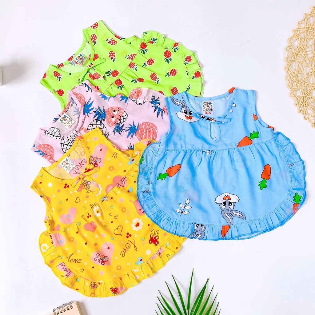 [TRỢ SHIP] Đồ Bộ Cho Bé Gái SABAKIDS Tôn Lanh Xinh Xắn Cực Mát Ít Nhăn Chất Tole Lanh Từ 4-14kg