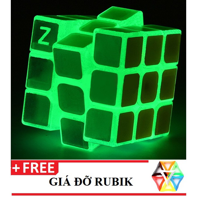 ✔️✔️ Đồ chơi giáo dục Rubik 3 x 3 x 3 DẠ QUANG phát sáng khối lập phương FN0421 - TẶNG 1 GIÁ ĐỠ RUBIK