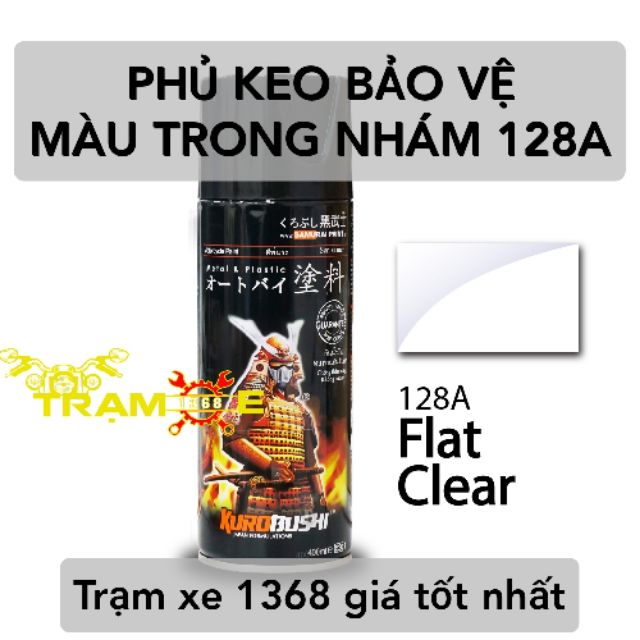 Chai sơn xịt Samurai keo bóng nhám mờ 128A chuyên sơn phủ nhám xe máy ô tô 400ml