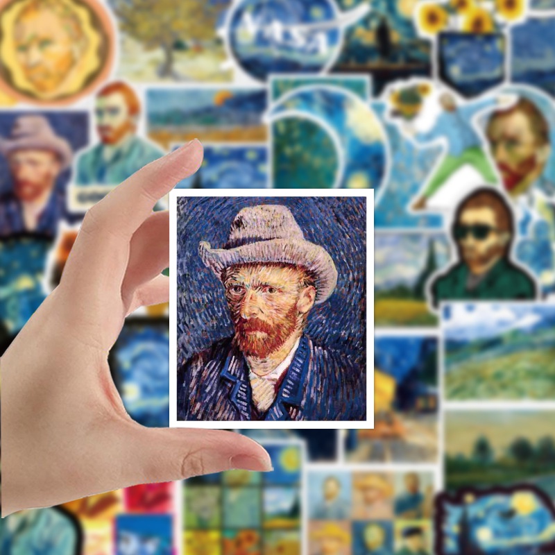 Nhãn Dán Trang Trí Hành Lý/Xe Máy/Xe Hơi/Va Li Họa Tiết Van Gogh