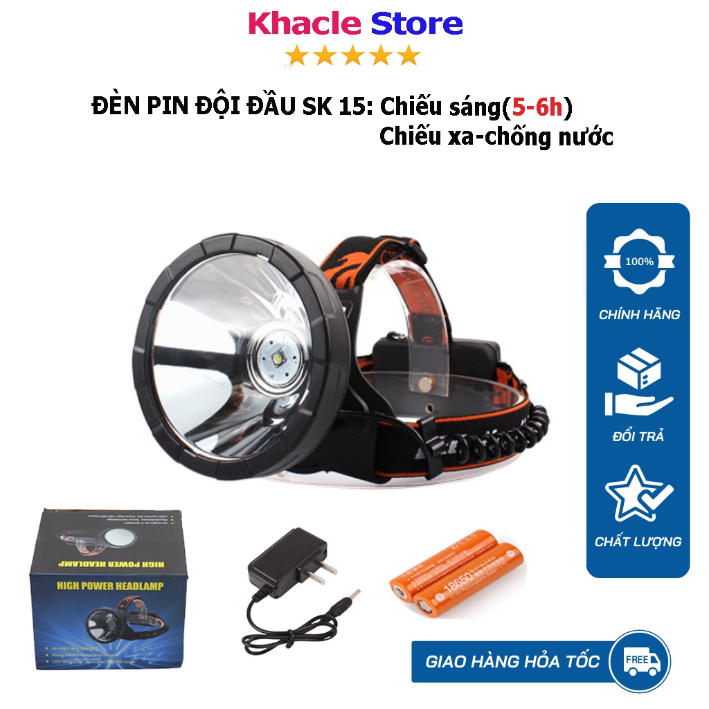 Đèn pin siêu sáng-Đèn đội đầu SF-K15 -Pin 18650