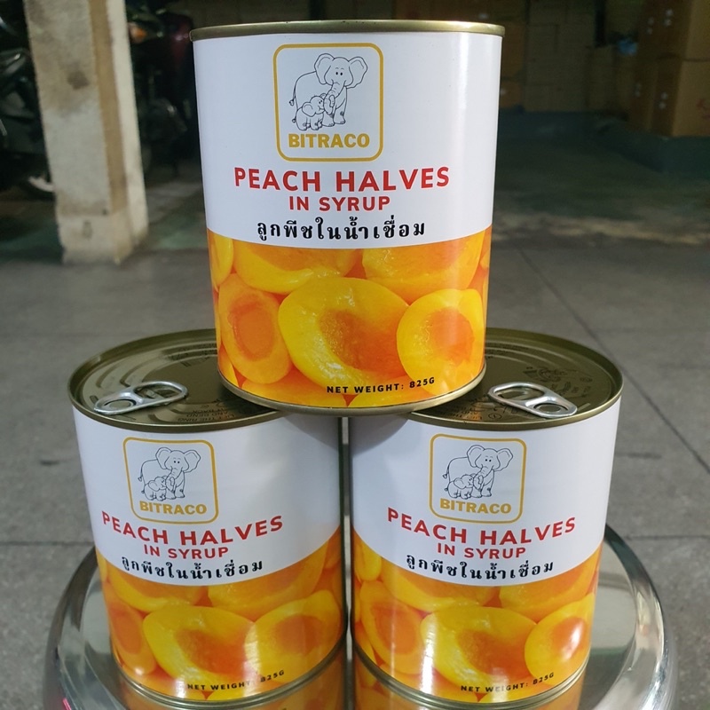 Đào ngâm đóng hộp / Đào lon Bitraco 825gr👍Trái đào cực giòn, ngọt thanh. Peach Halves in syrup