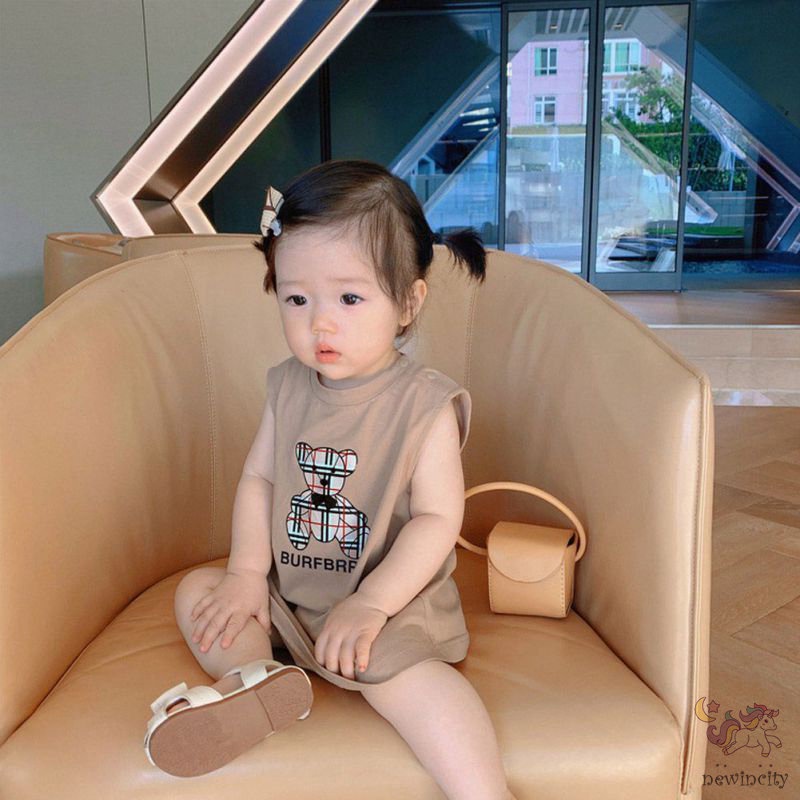 Đầm Sát Nách In Họa Tiết Hoạt Hình Phong Cách Hàn Quốc Thời Trang Mùa Hè Cho Bé Gái