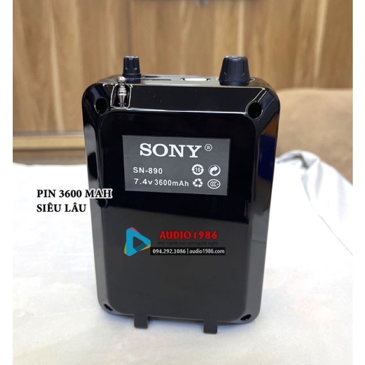 Máy trợ giảng không dây Sony SN-890 UHF có echo vang kết nối bluetooth 5.0 được tặng túi cứng cao cấp