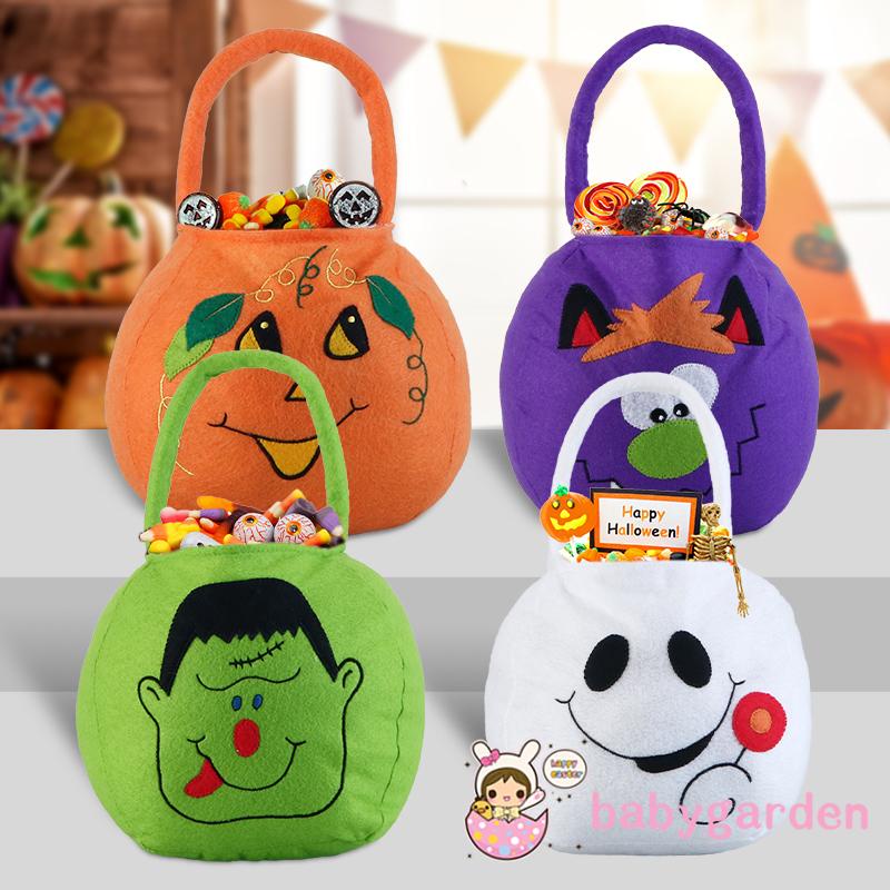 Túi Đựng Kẹo Thêu Họa Tiết Hoạt Hình Có Tay Cầm Phong Cách Halloween Cho Bé