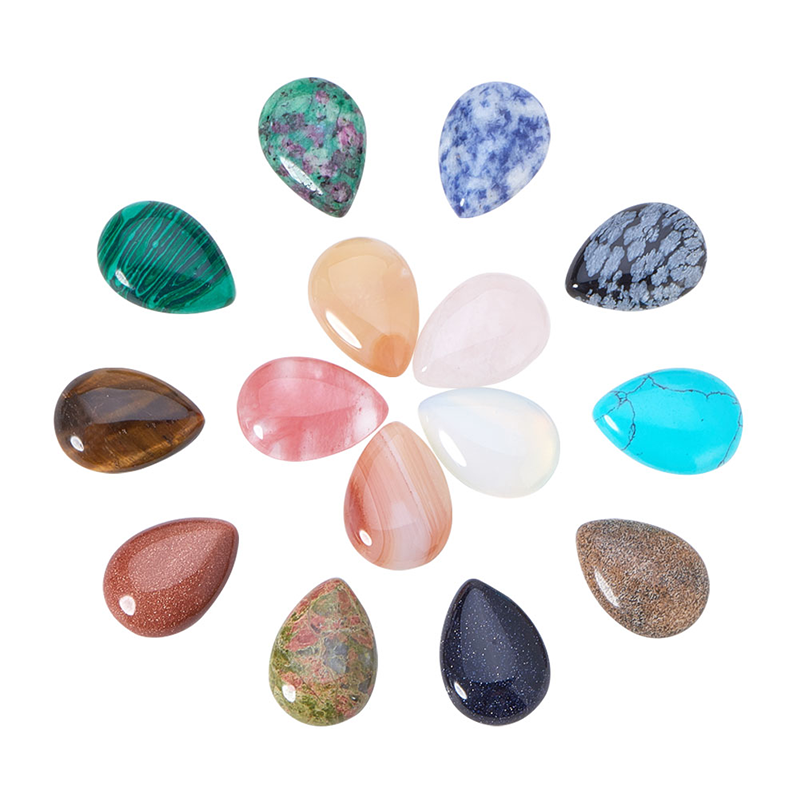 1 Hộp 15~25 Viên Đá Cabochons Làm Trang Sức