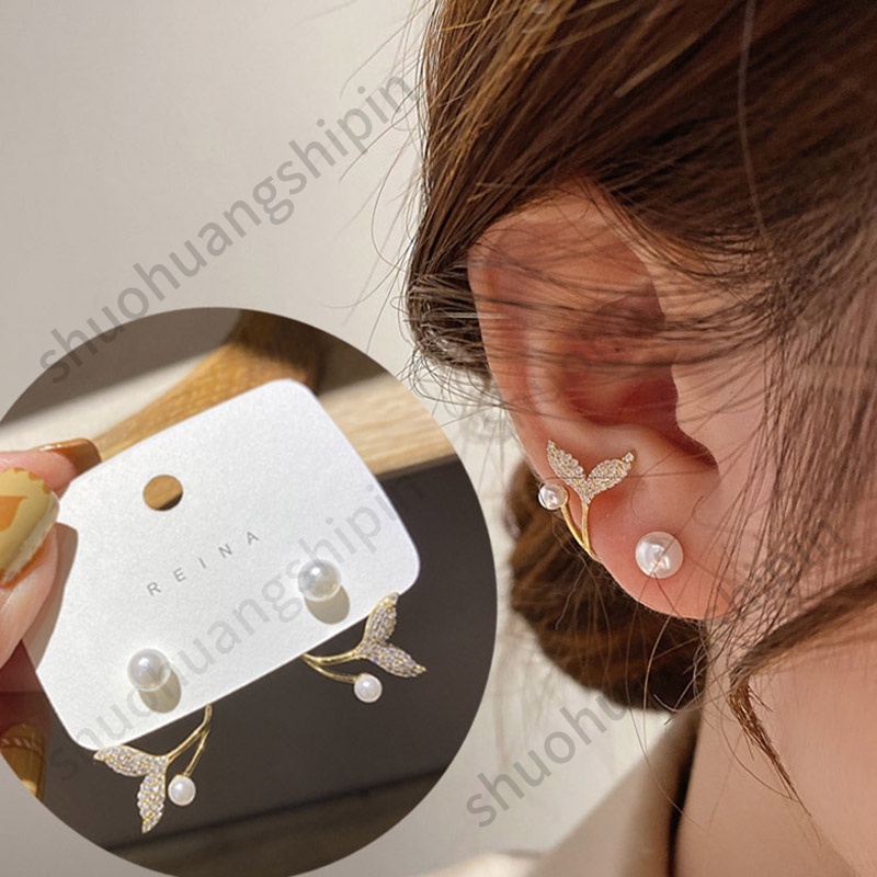 Bông Tai Hình Nơ Đính Ngọc Trai Thời Trang Thanh Lịch
