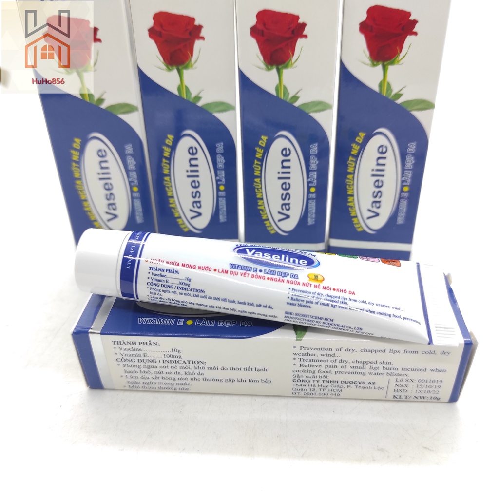 Kem Nẻ Vaseline Rose Kem Ngăn Ngừa Nứt Nẻ Na - Trắng - Tuýp 10g - Bổ Sung Vitamin E Làm Đẹp Da