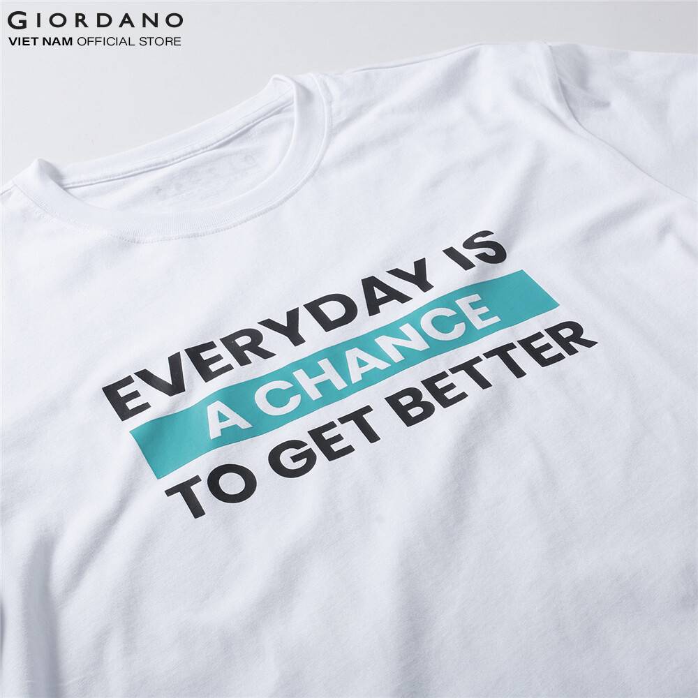 Áo Thun Nam Ngắn Tay In Slogan Giordano 01090215