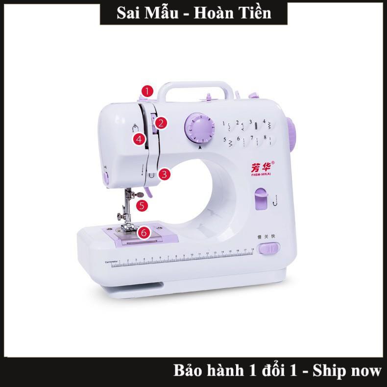 Máy may gia đình, Máy may mini kiểu may FHSM 505A Cao Cấp, Có Đèn, Có Thể Dùng Pin Khi Mất Điện, Bảo Hành Uy Tín