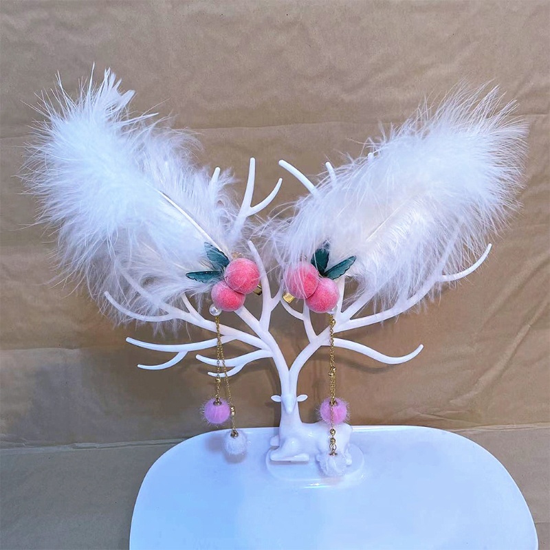 Kẹp Tóc Đính Lông Vũ Phong Cách Vintage Cho Nữ