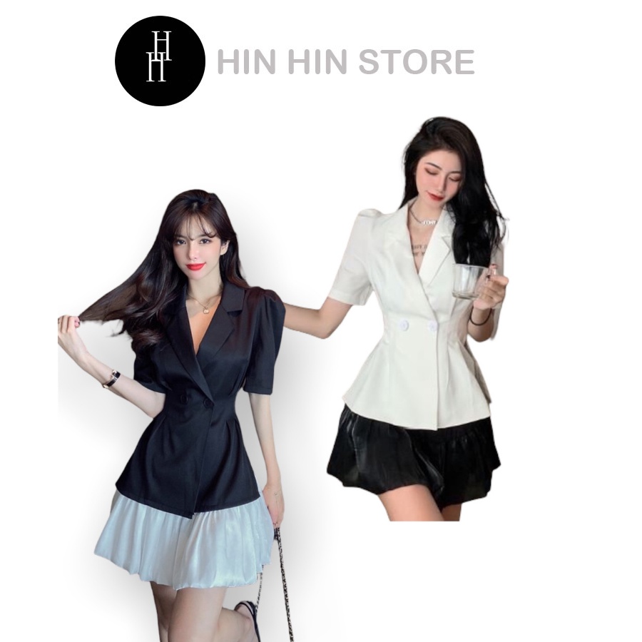 Set áo vest kèm chân váy bí phồng tôn dáng HS123 Hỉn Hỉn Store