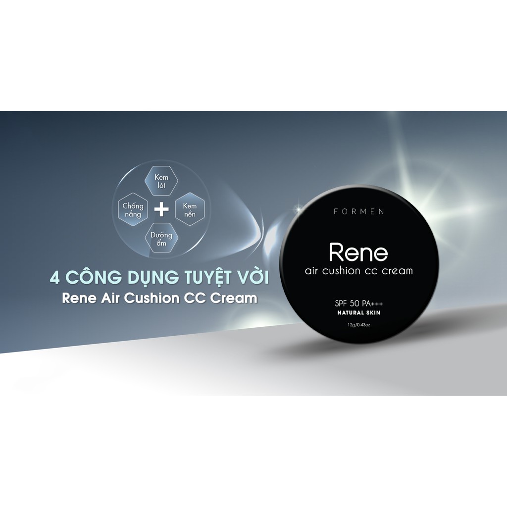 Phấn Nước Che Khuyết Điểm Siêu Mịn Và Chống Nắng Rene Air Cushion CC Cream SPF 50PA+++ cho Nam Giới