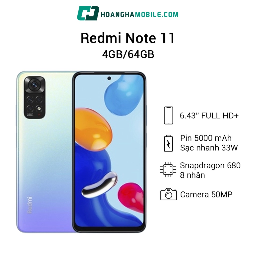 Điện Thoại Xiaomi Redmi Note 11 6.43" Full HD Chính Hãng - Hoàng Hà Mobile