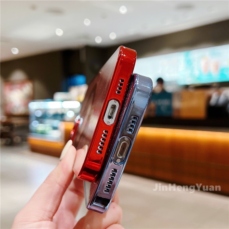 Ốp Điện Thoại TPU Mềm Trong Suốt Mạ Điện Từ Tính Cho IPhone 13 12 11 PRO MAX 13MINI 12MINI 7 8 Plus