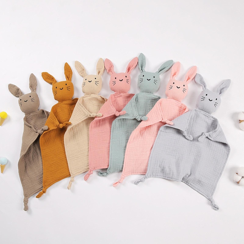 Chăn Cotton Mềm Mại Họa Tiết Thỏ Muslin An Toàn Cho Bé