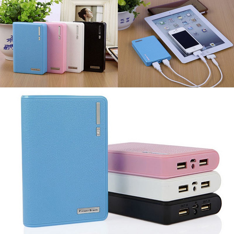 Dual USB Power Bank 4x 18650 External Backup Battery Charger Box Case For Phone