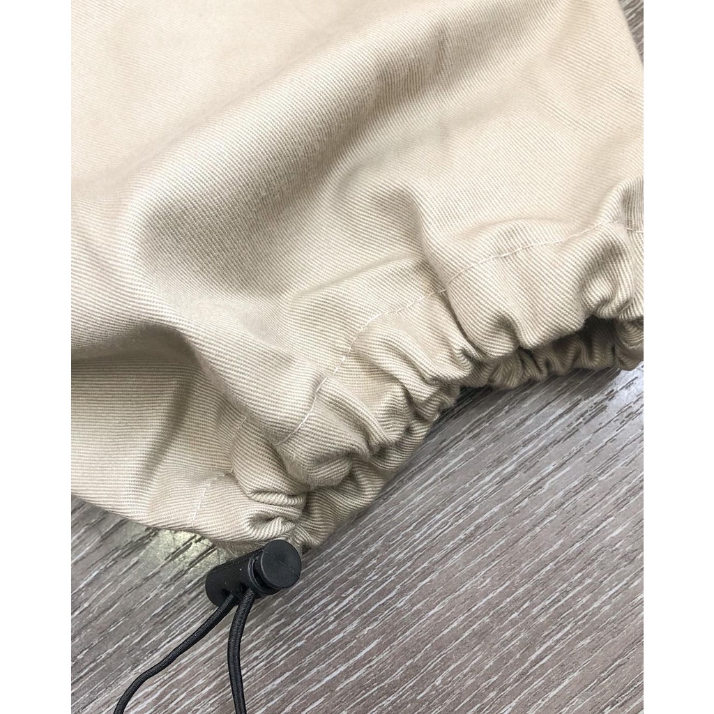 Quần Baggy Kaki túi hộp MEANSTORE pants unisex basic nam nữ cạp chun ống rộng phong cách Hàn Quốc ulzzang - Be