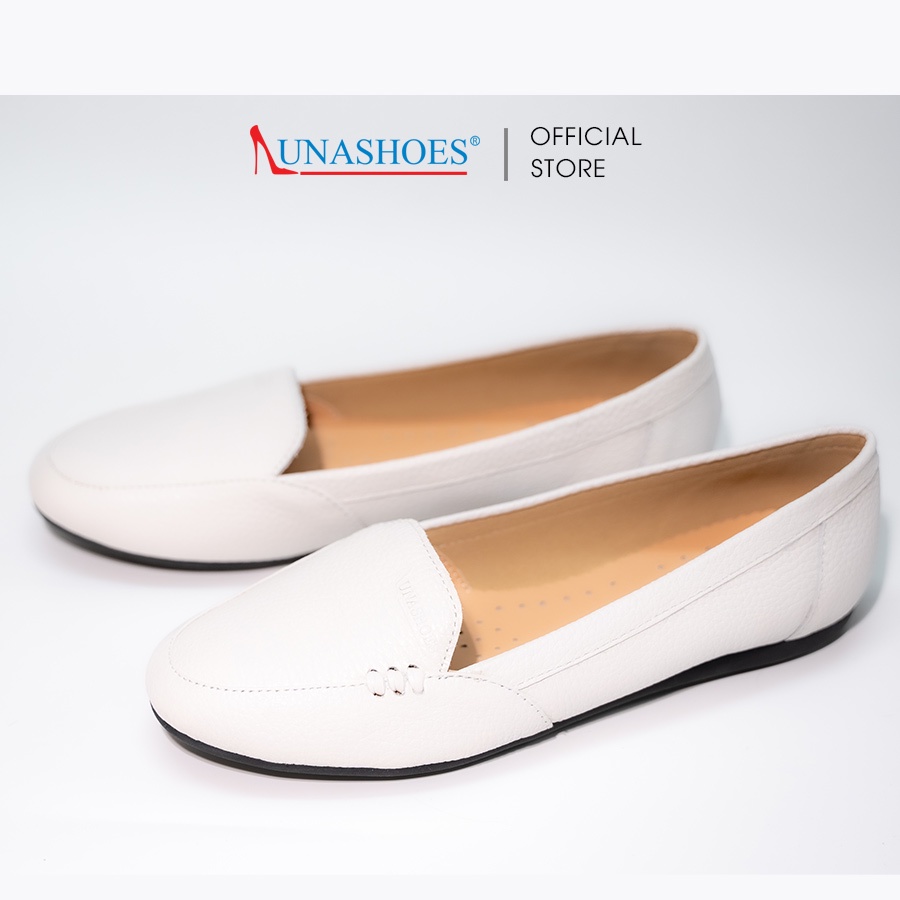 Giày bệt nữ mũi tròn da bò cực mềm cực êm chân Lunashoes 1207 sẵn hàng BH 24 tháng giầy trung niên cho mẹ