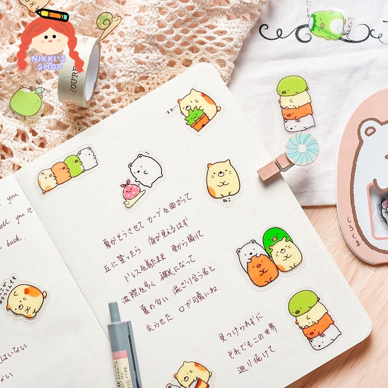 NIKKI Bộ 50 Miếng Dán Trang Trí Đáng Yêu