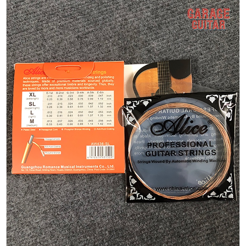 Dây Đàn kim loại tốt cho đàn Guitar Acoustic Alice AW436- HÀNG CHÍNH HÃNG 100%