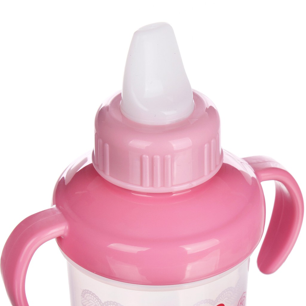 Cốc tập uống nước ChuChubaby (200ml) 5m+ màu hồng bé gái. Đầu hút mềm, tốt cho nướu của bé.