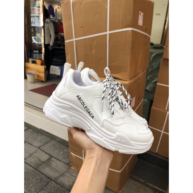 [Hàng Sẵn ] Giày thể thao full trắng ABC( lưu ý size in trên mặt giày là để trang trí ) Cao Cấp