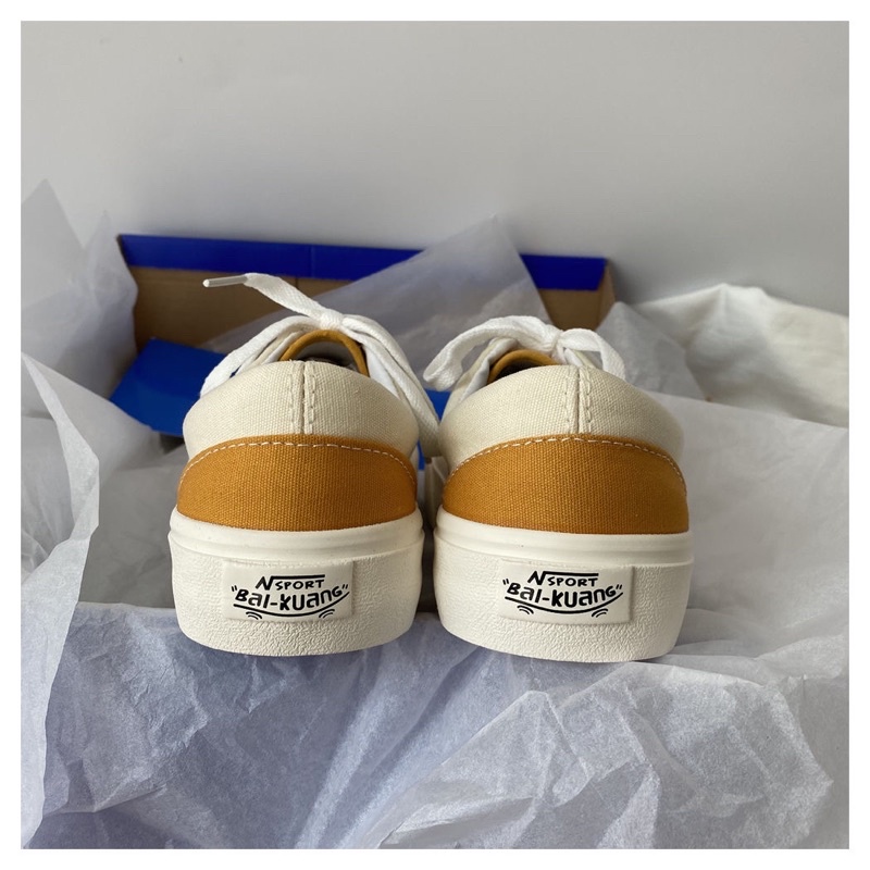 Giày thể thao sneaker dáng vans mix màu