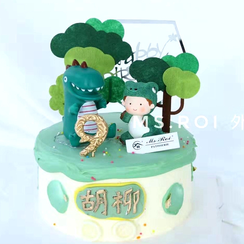 Que Cắm Trang Trí Bánh Hình Khủng Long Xinh Xắn