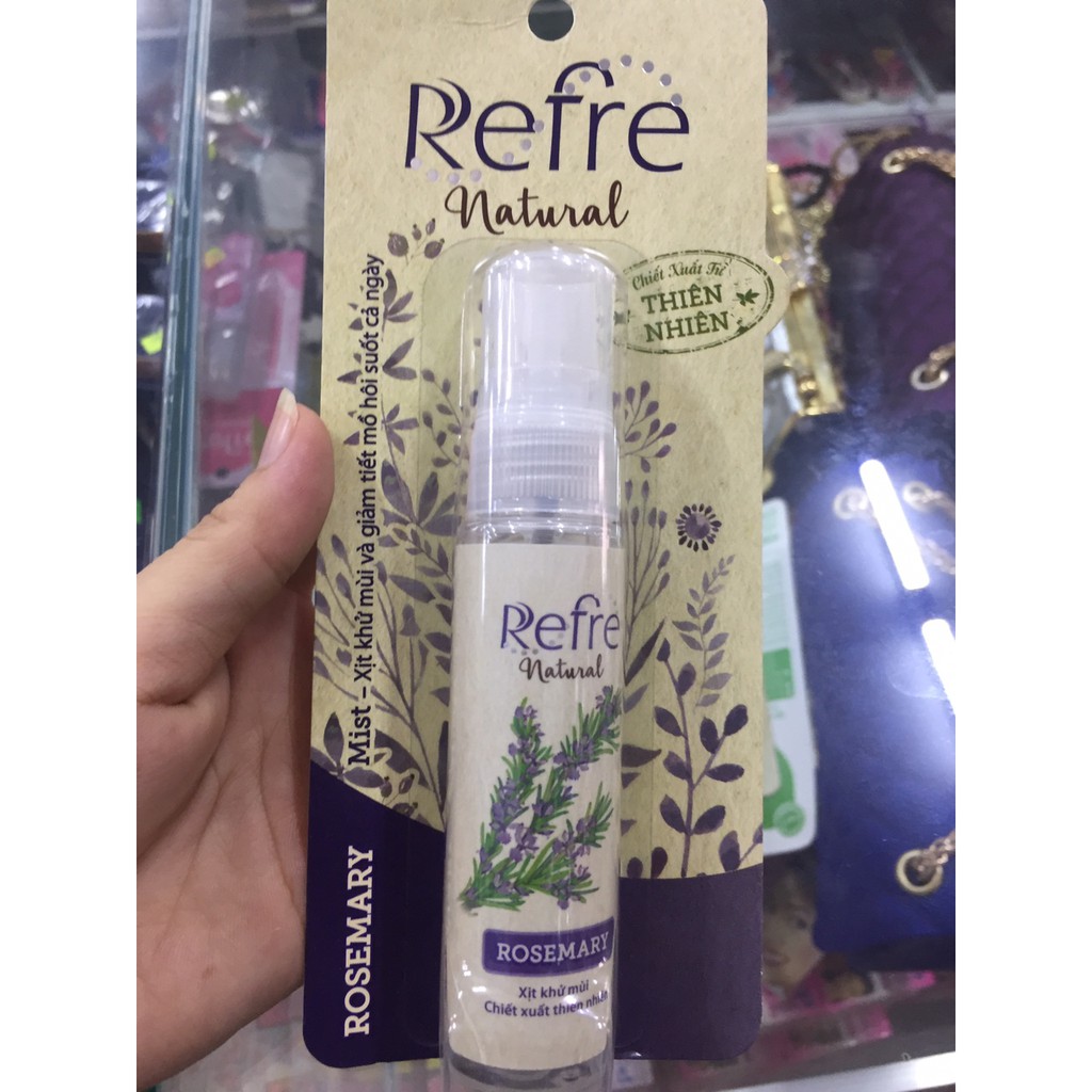 Refre Whitening (dạng xịt), Refre Natural - Xịt khử mùi chiết xuất từ thiên nhiên