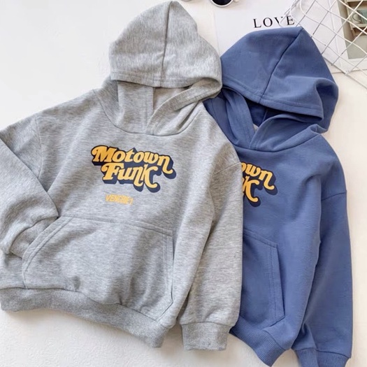Áo khoác nỉ hoodie bé trai bé gái Con Xinh in chữ MOTOWN FUNK,thời trang thu đông dành cho trẻ em từ 4 đến 10 tuổi