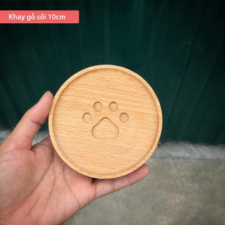 [SẴN] Khay gỗ nhỏ, đế lót cốc bằng gỗ sồi cao cấp để đồ ăn, trang trí chụp ảnh