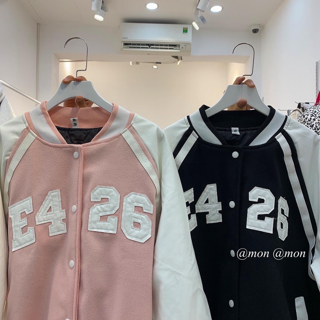 210777 Áo bomber dạ phối tay da nữ, áo khoác nữ thời trang ulzzang 2 màu freesize | BigBuy360 - bigbuy360.vn