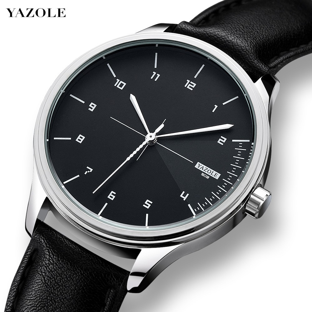 Đồng Hồ Nam YAZOLE YA502 Doanh Nhân 2020 Dây Da Cao Cấp