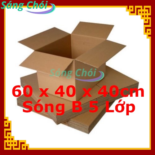 [60 x 40 x 40cm] 5 Hộp Giấy Carton Đóng Gói Hàng Cao Cấp Siêu Dày Sóng B 5 Lớp Thùng Giấy Gói Hàng - 60x40x40 60x40x40cm