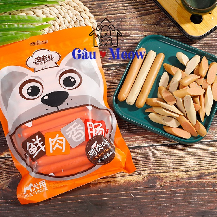 Xúc xích dinh dưỡng cho chó mèo Taotaopets Pet Hotdog Sausages - gói 30 cây