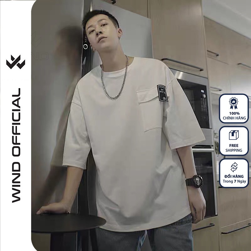 Áo thun tay lỡ WIND unisex form rộng Wollagee thời trang nam nữ oversize ulzzang | BigBuy360 - bigbuy360.vn